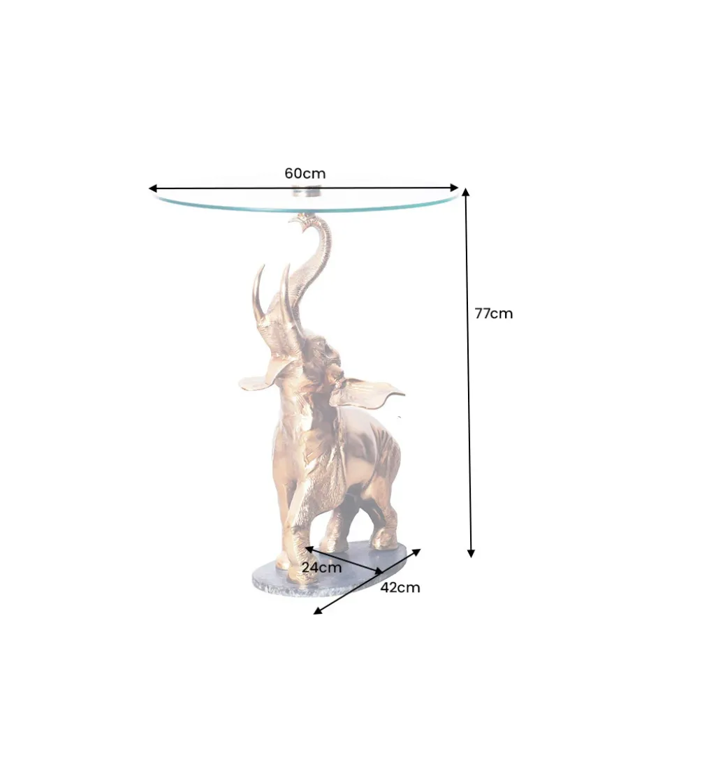 Stolik kawowy boczny ELEPHANT 80 cm złoty