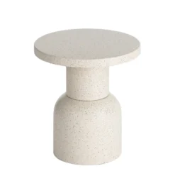 Stolik kawowy boczny KIRENKO 40 cm efekt terrazzo