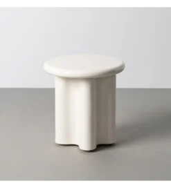 Stolik kawowy boczny LACQUER 50 cm kremowy