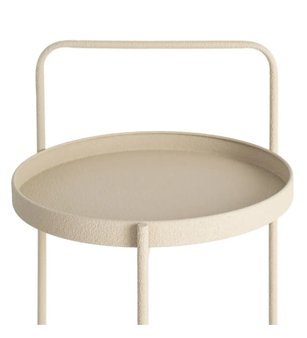 Stolik kawowy boczny LETIT 66 cm beżowy