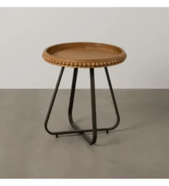 Stolik kawowy boczny LETTYN 52 cm drewno jodły