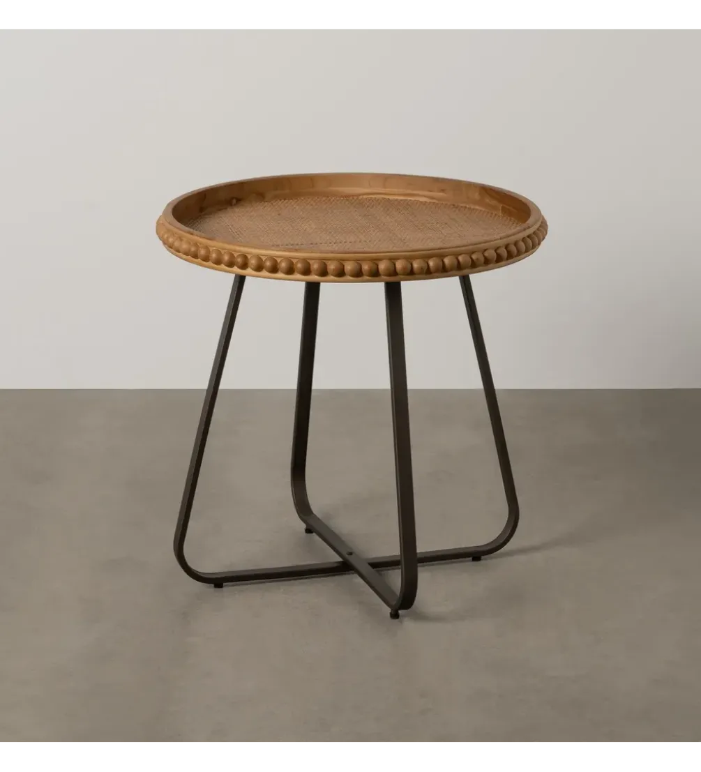 Stolik kawowy boczny LETTYN 62 cm drewno jodły