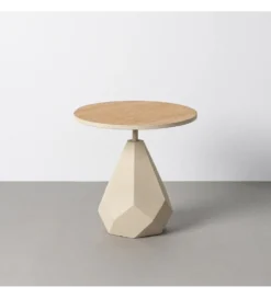 Stolik kawowy boczny MARENA 50 cm kremowy