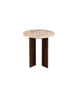 Stolik kawowy boczny MATHILDE 50 cm w optyce marmuru