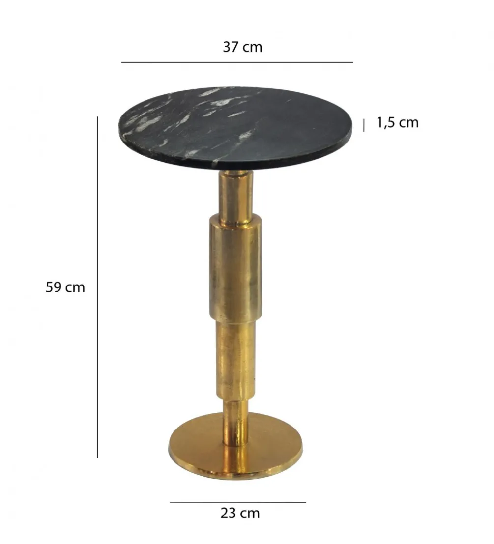 Stolik kawowy boczny WOHNLING 59 cm czarny złoty