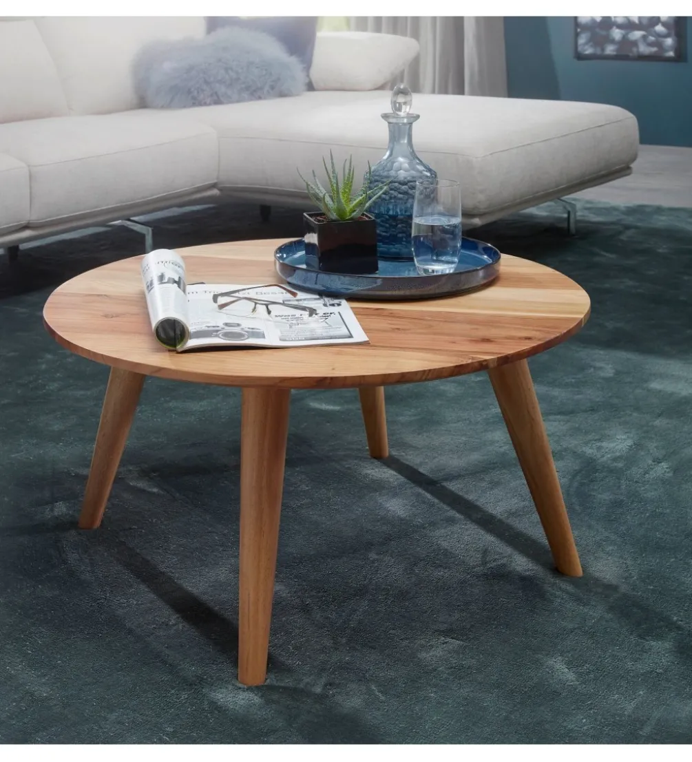 Stolik kawowy BOHA 75 cm drewno akacja