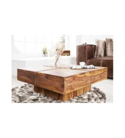 Stolik kawowy Bolt 70 cm drewno Sheesham