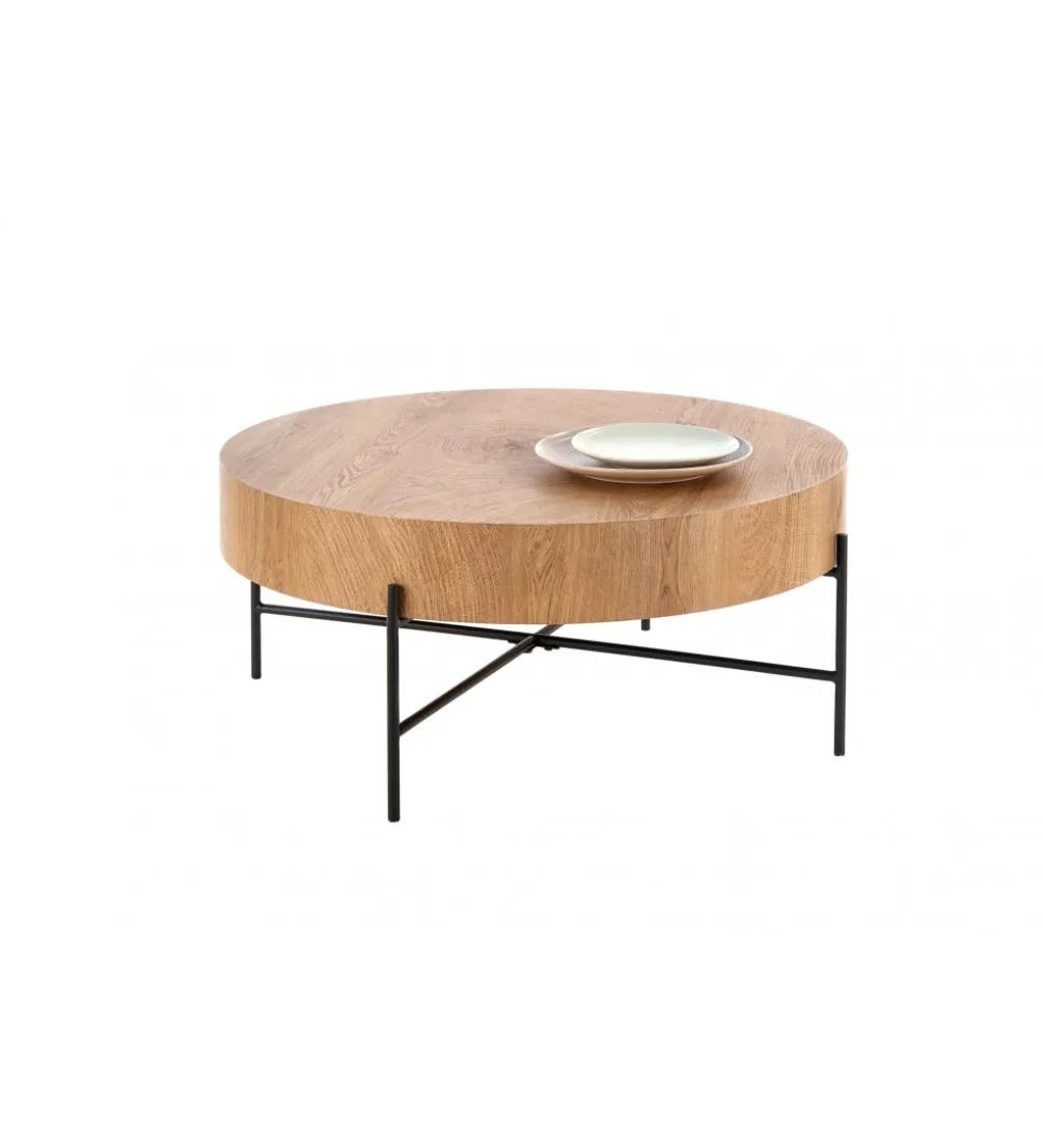 Stolik kawowy BROOKLYN 80 cm w optyce dąb naturalny