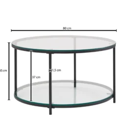 Stolik kawowy CALVIA 80 cm transparentny
