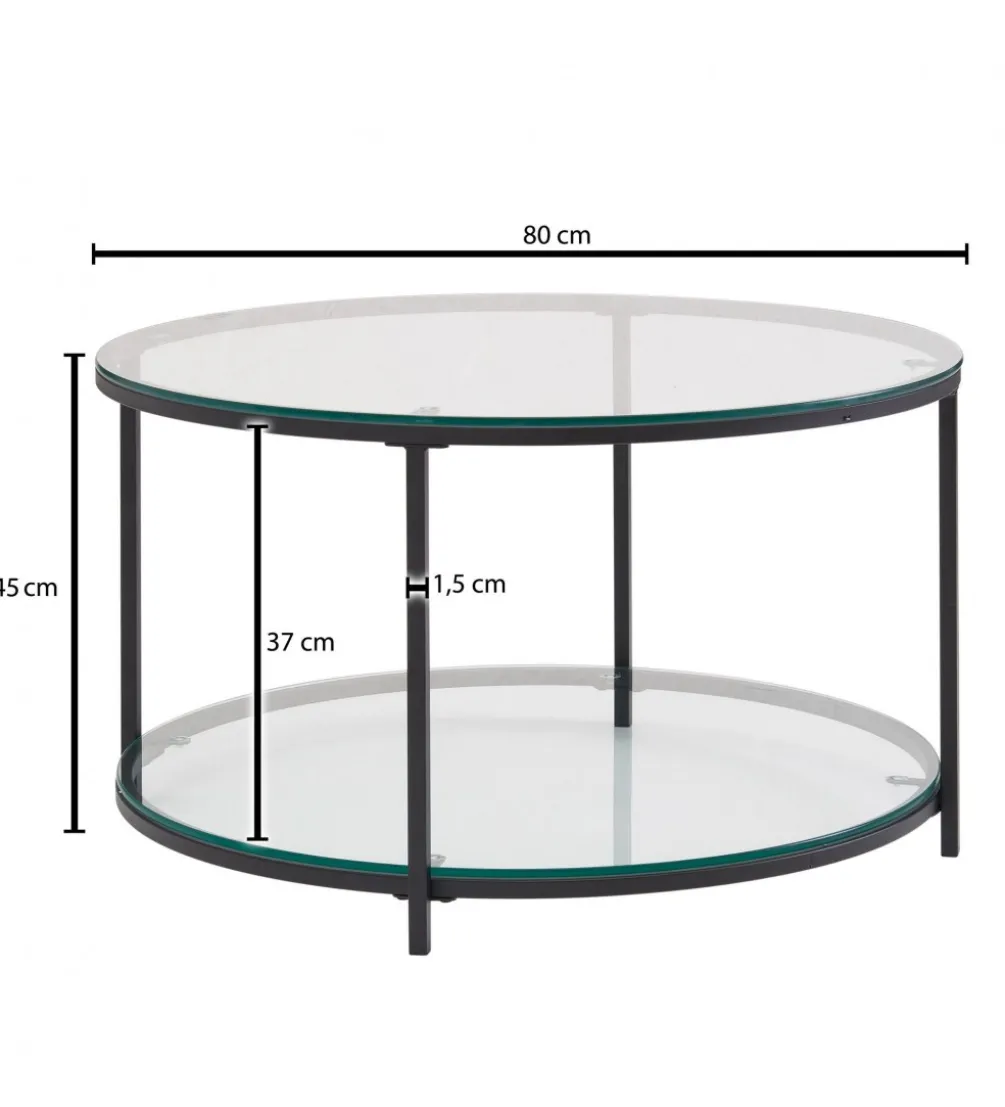 Stolik kawowy CALVIA 80 cm transparentny