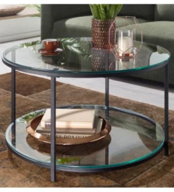 Stolik kawowy CALVIA 80 cm transparentny