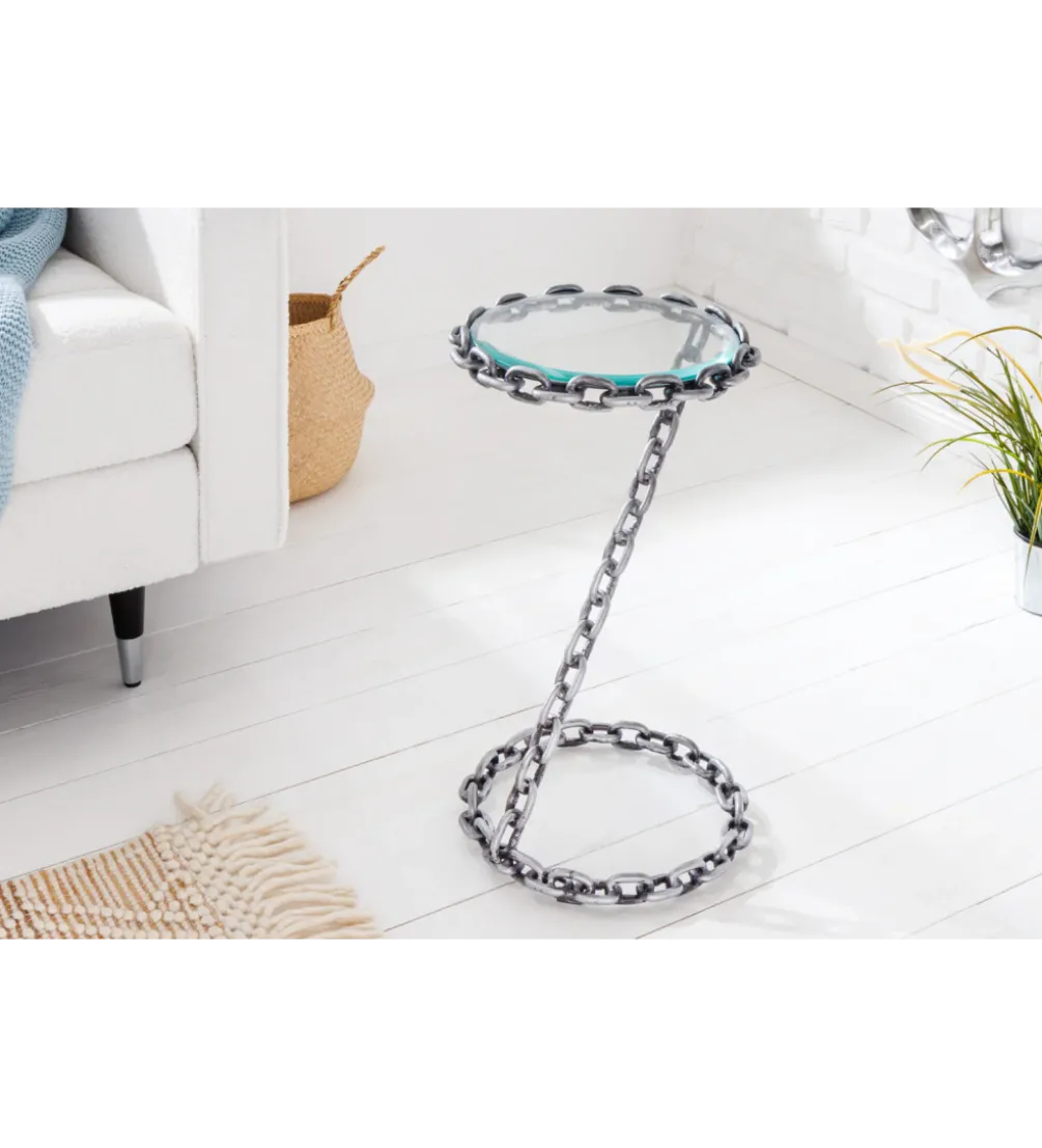 Stolik kawowy CATENA 33 cm srebrny