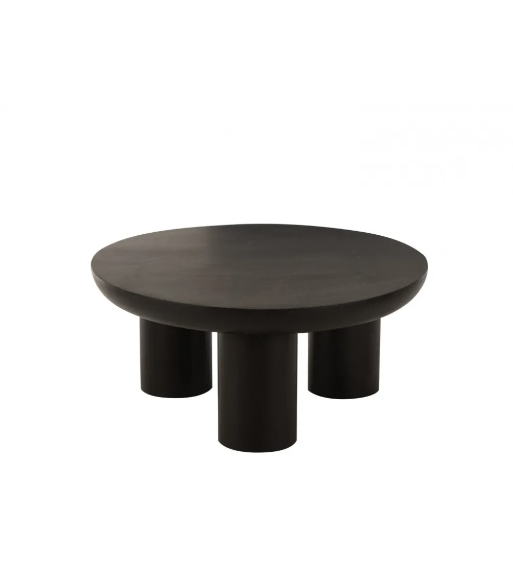 Stolik kawowy CAVE 90 cm drewno mango czarny