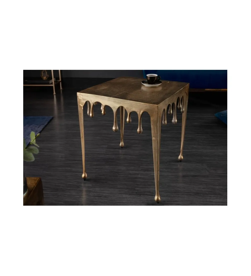Stolik Kawowy 50 Cm Mystic Liquid Lin Złoty