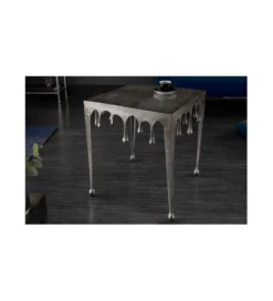 Stolik Kawowy 50 cm Mystic Liquid Line Srebrny