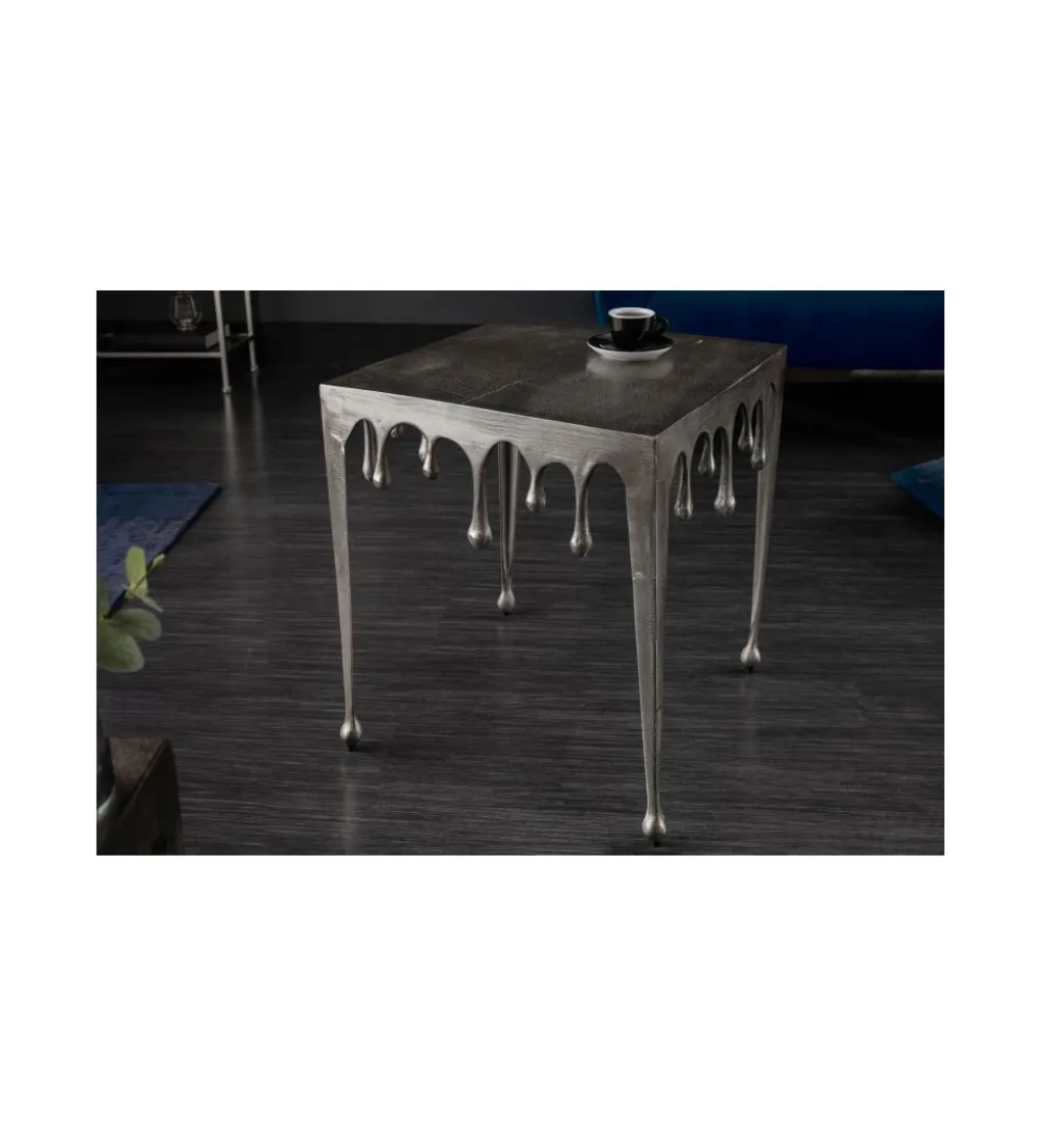 Stolik Kawowy 50 cm Mystic Liquid Line Srebrny
