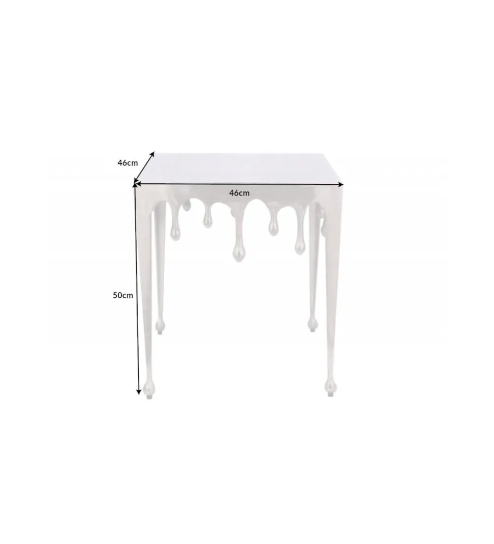 Stolik Kawowy 50 cm Mystic Liquid Line Srebrny