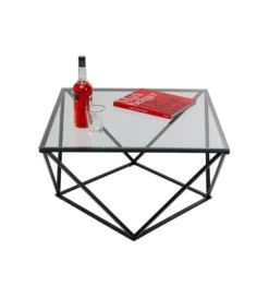 Stolik kawowy  CRISTALLO 80 cm x 80 cm czarny