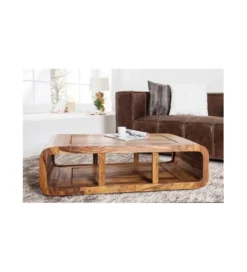 Stolik kawowy Curved 100 cm drewno Sheesham