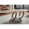 Stolik kawowy DANCING RINGS 135 cm ceramika w optyce trawertynu