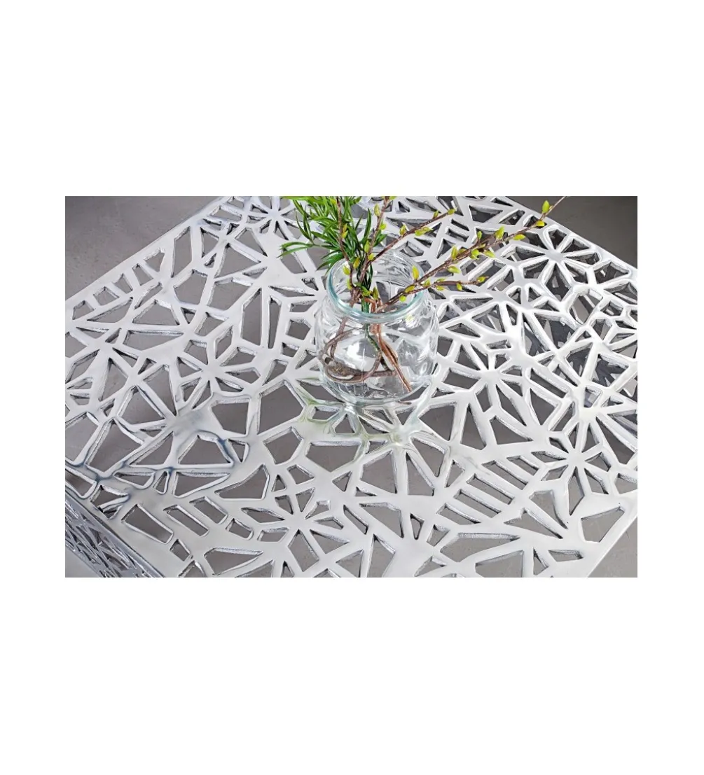 Stolik kawowy DELICADO Abstract 60 cm srebrny