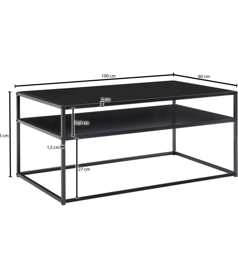 Stolik kawowy DEMIT 100 cm czarny