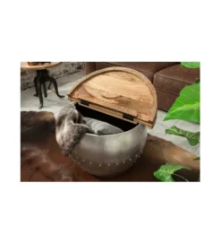 Stolik kawowy Drump Storage 68 cm drewno mango