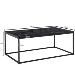 Stolik kawowy ERISA 100 cm w optyce czarnego marmuru
