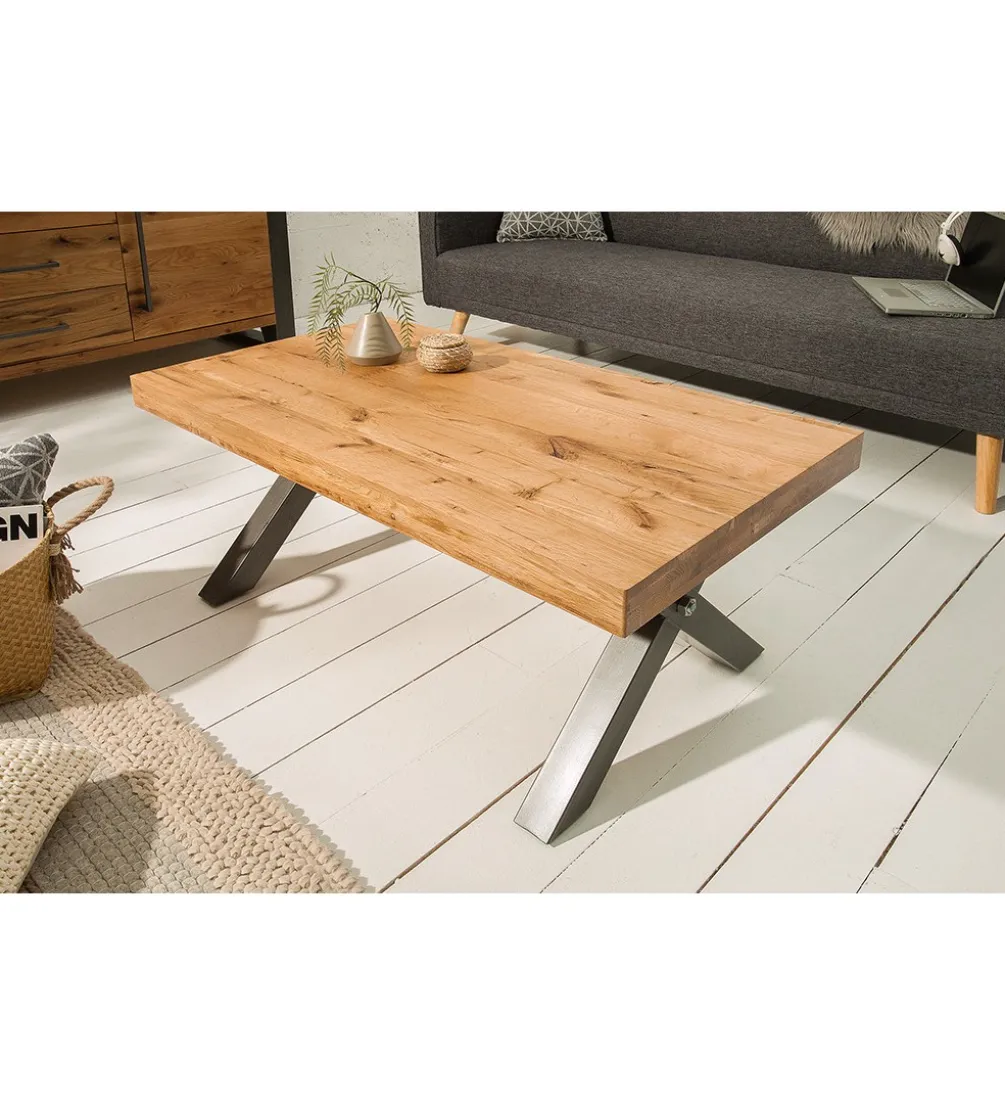 Stolik kawowy FACTORY 110 cm drewno dąb dziki