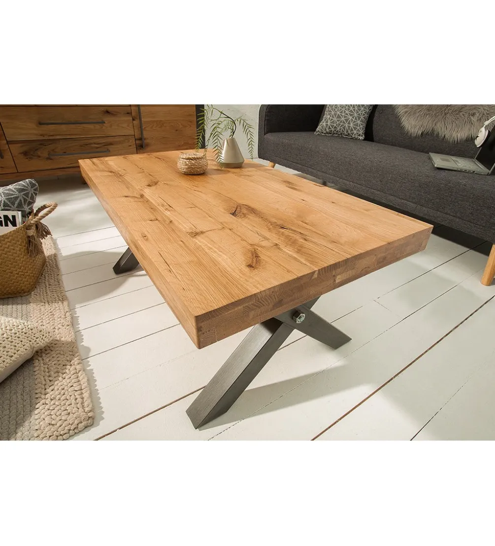 Stolik kawowy FACTORY 110 cm drewno dąb dziki