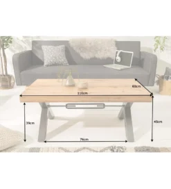 Stolik kawowy FACTORY 110 cm drewno dąb dziki