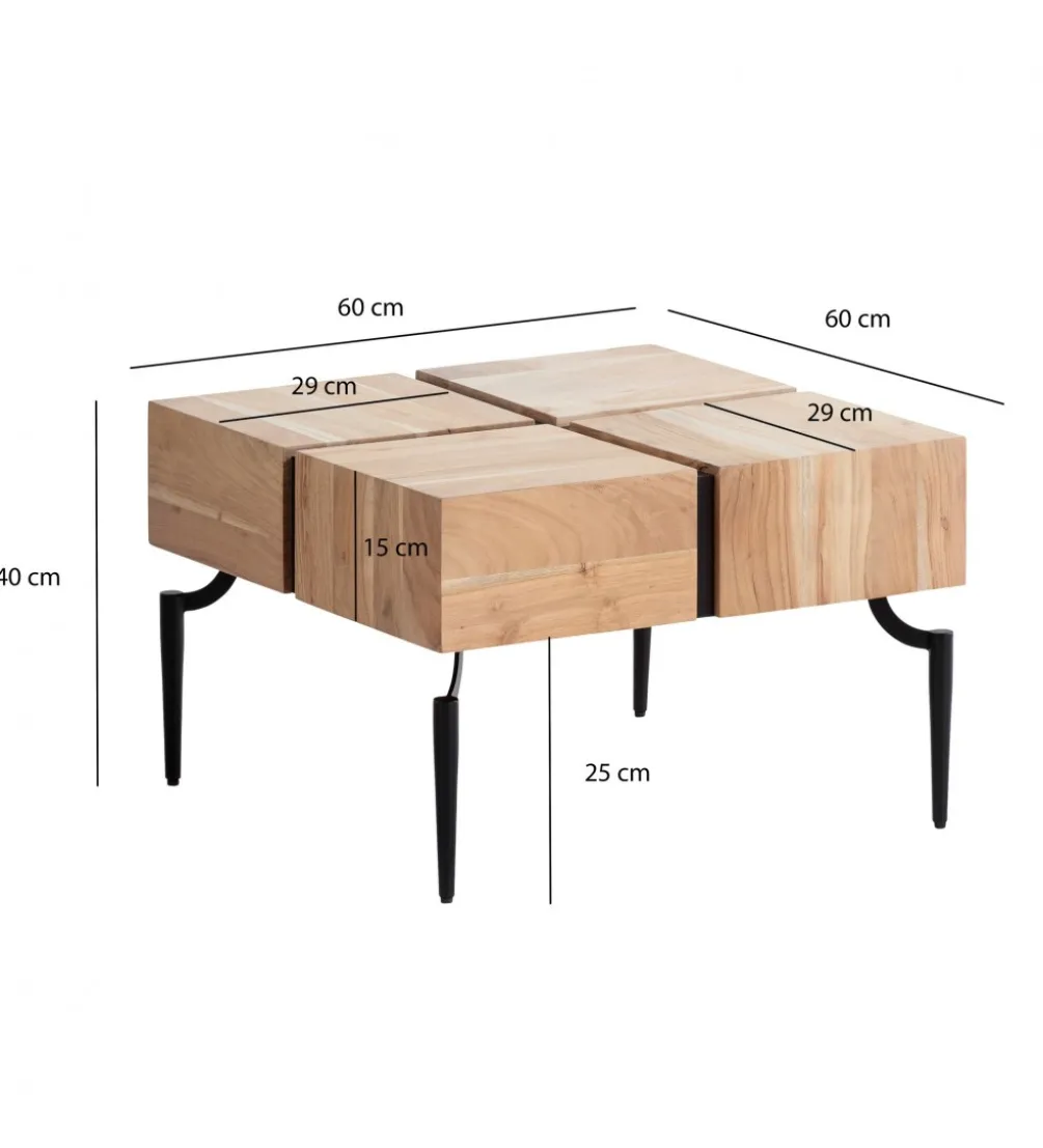 Stolik kawowy FATRA 60 cm drewno akacja