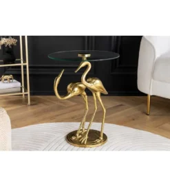 Stolik kawowy FLAMINGO 40 cm złoty