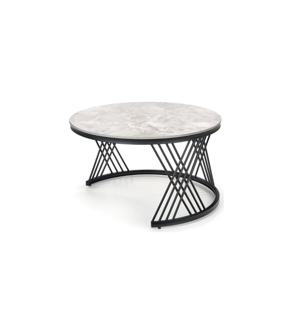 Stolik Kawowy FLAMINGO set 2 w kolorze szarego marmuru