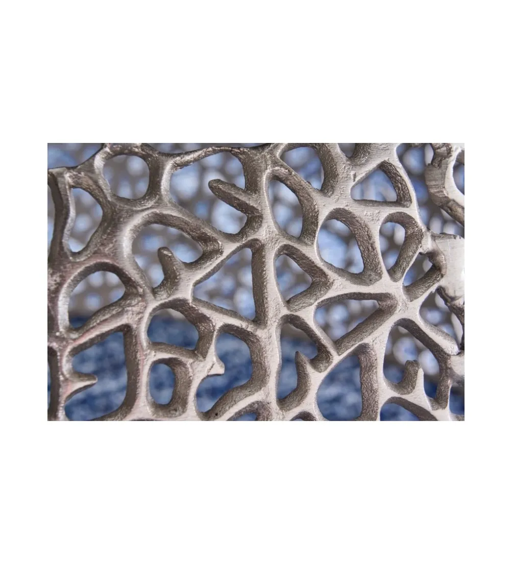 Stolik kawowy FLANK Leaf 73 cm srebrny