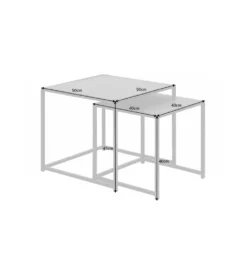 Stolik kawowy FONTERA set 2 w optyce marmuru