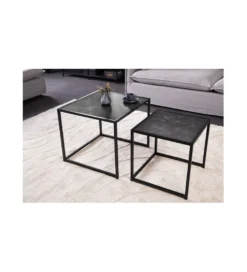 Stolik kawowy FONTERA set 2 w optyce marmuru