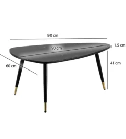 Stolik kawowy GINEVRA 90 cm w optyce czarnego marmuru