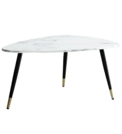 Stolik kawowy GINEVRA 90 cm w optyce białego marmuru