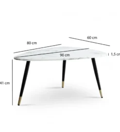 Stolik kawowy GINEVRA 90 cm w optyce białego marmuru