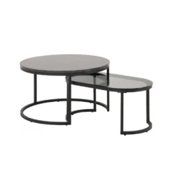 Stolik kawowy GIRON set 2 w optyce marmuru