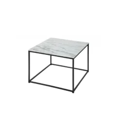 Stolik Kawowy GORAN 50 Cm Marmur biały