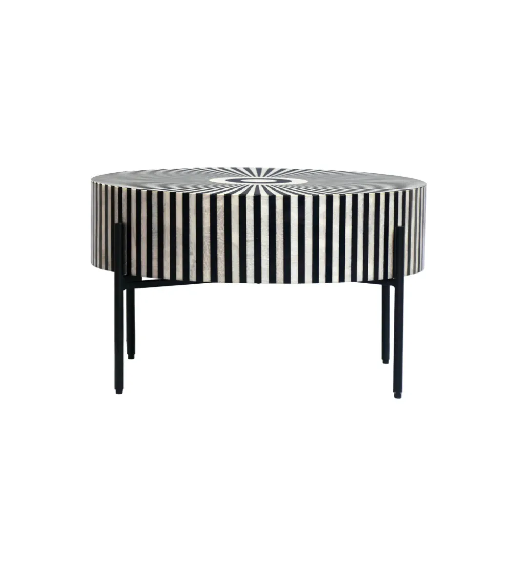Stolik kawowy HARMONY NATURE 65 cm czarnobiały