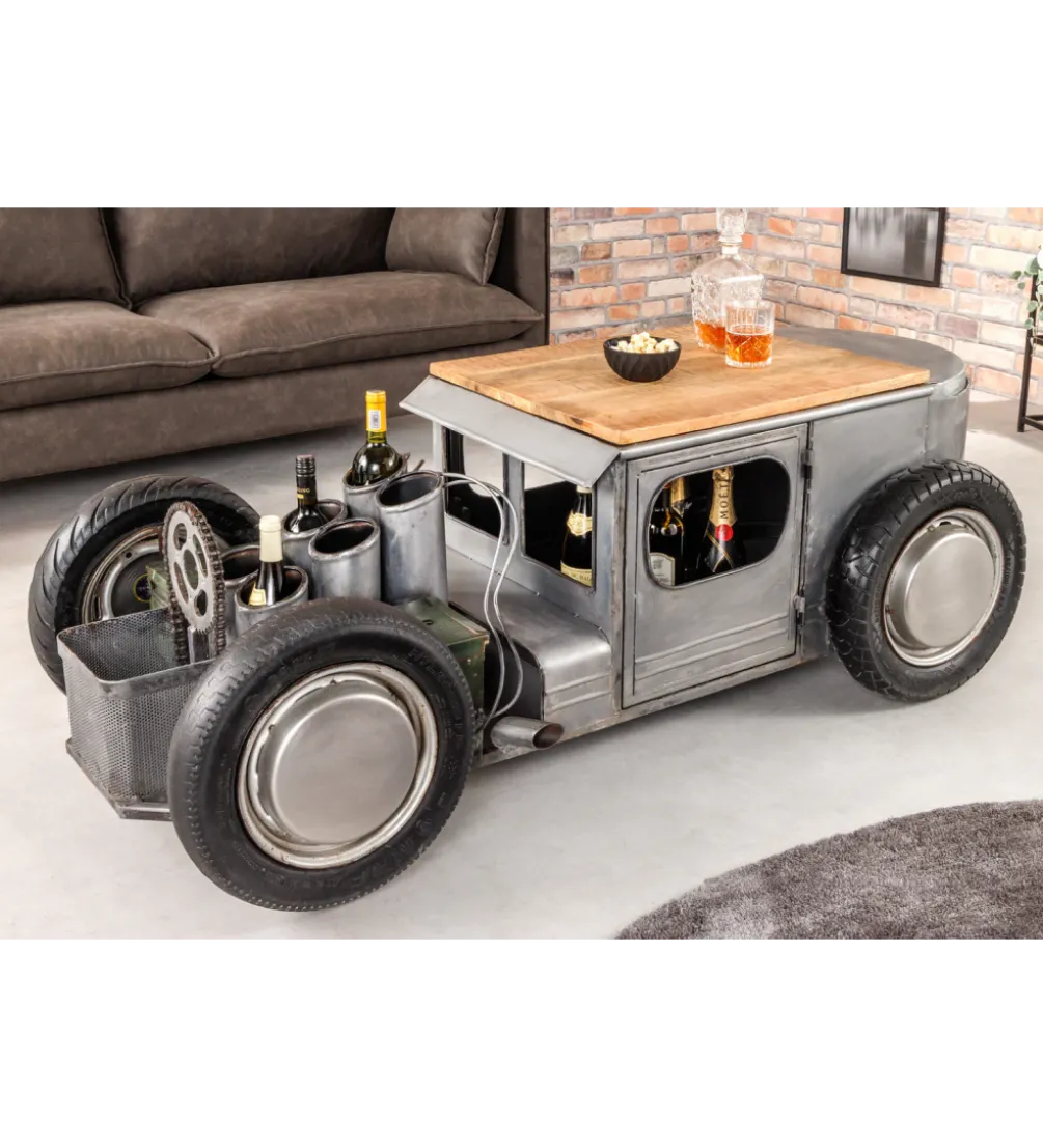 Stolik kawowy HOT ROD 165 cm blat drewno mango