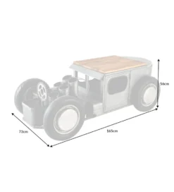 Stolik kawowy HOT ROD 165 cm blat drewno mango