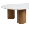 Stolik kawowy HUGI 135 cm marmur drewno mango