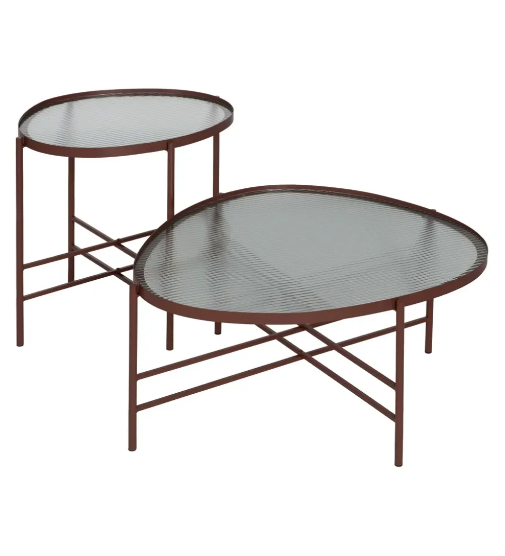 Stolik kawowy INDUSTRIAL 78 cm Ciemna Terakota