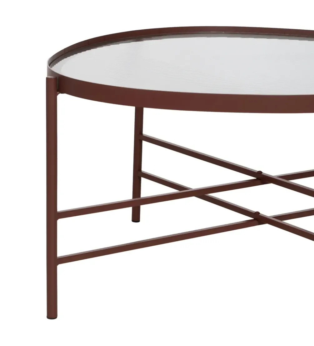 Stolik kawowy INDUSTRIAL 78 cm Ciemna Terakota
