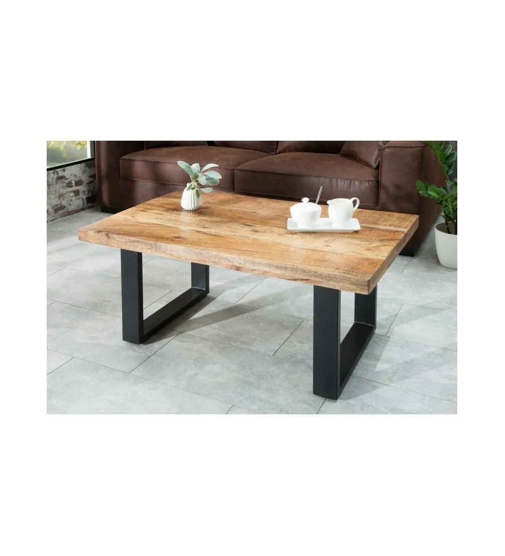 Stolik kawowy Iron Craft 100 cm drewno mango