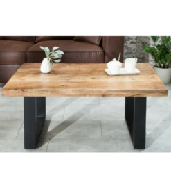 Stolik kawowy Iron Craft 100 cm drewno mango
